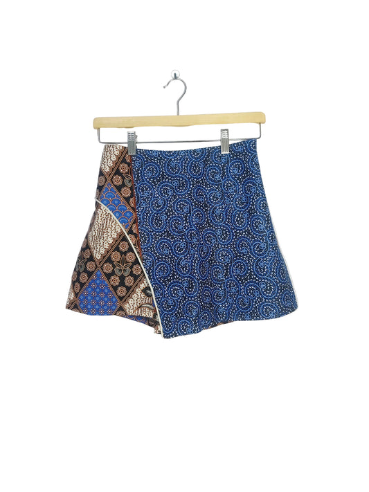 Minnie Batik Skort (Blue Geometric) Size M