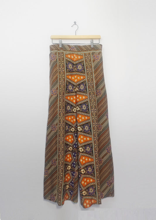 Olivia Palazzo Batik Long Pant (Orange Brown) L Size