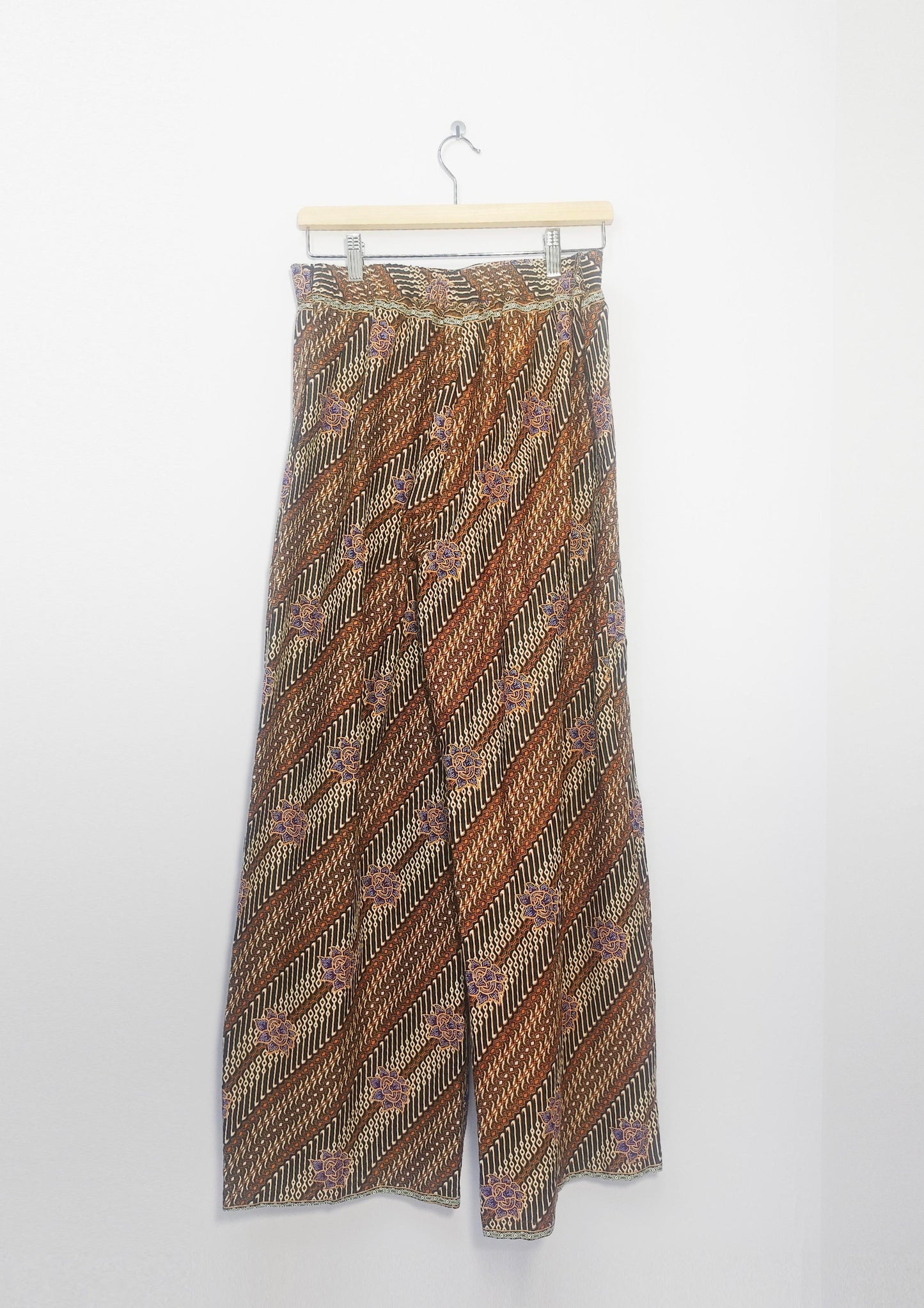 Olivia Palazzo Batik Long Pant (Orange Brown) L Size