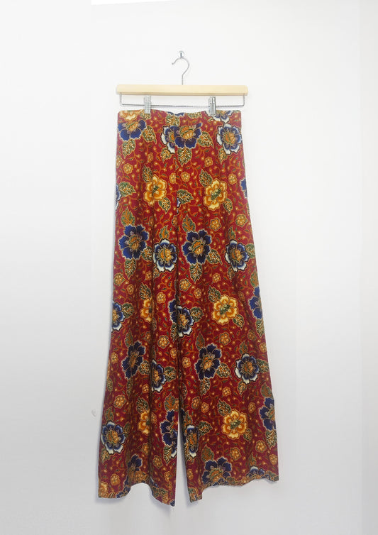 Olivia Palazzo Batik Long Pant (Maroon) M Size