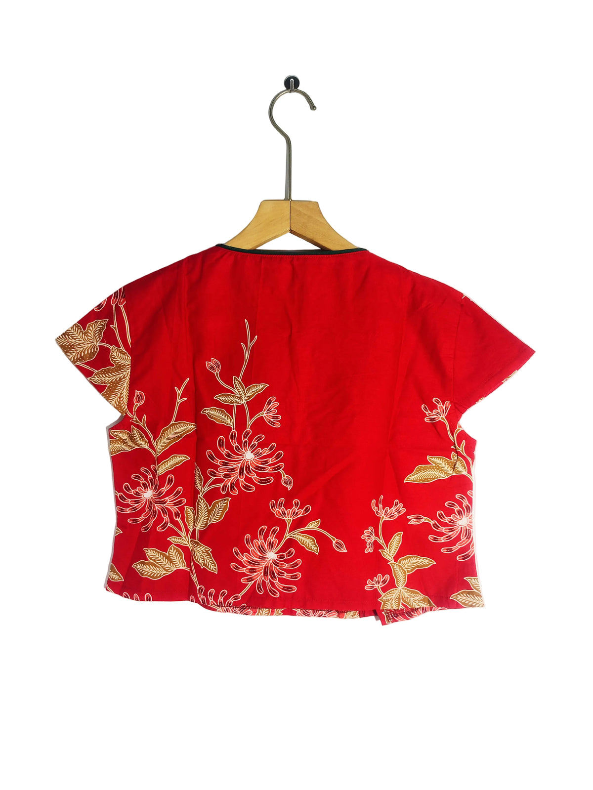 Rubbie Round Neck Crop Top (Red) Size L