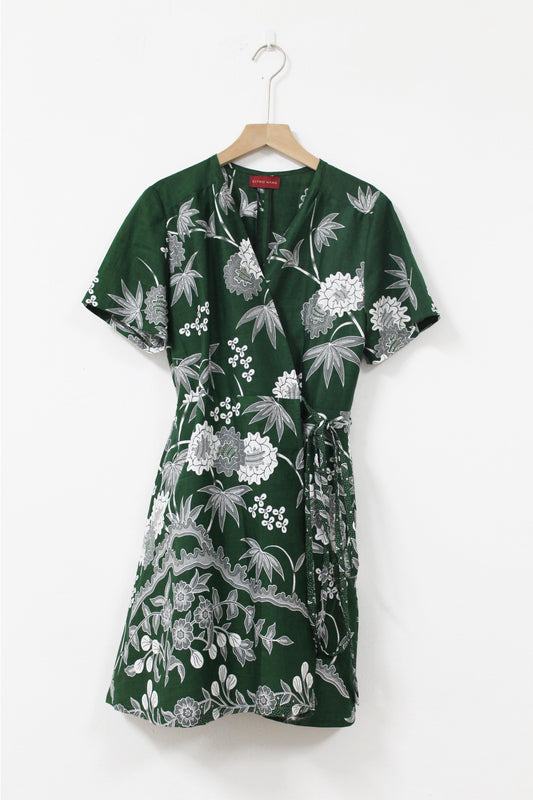 Lily Wrap Dress ( Green Flourish)