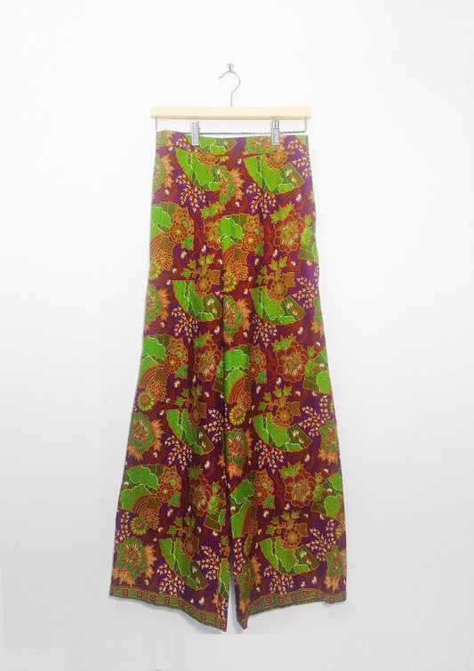 Olivia Palazzo Batik Long Pant (Purple Green) M Size