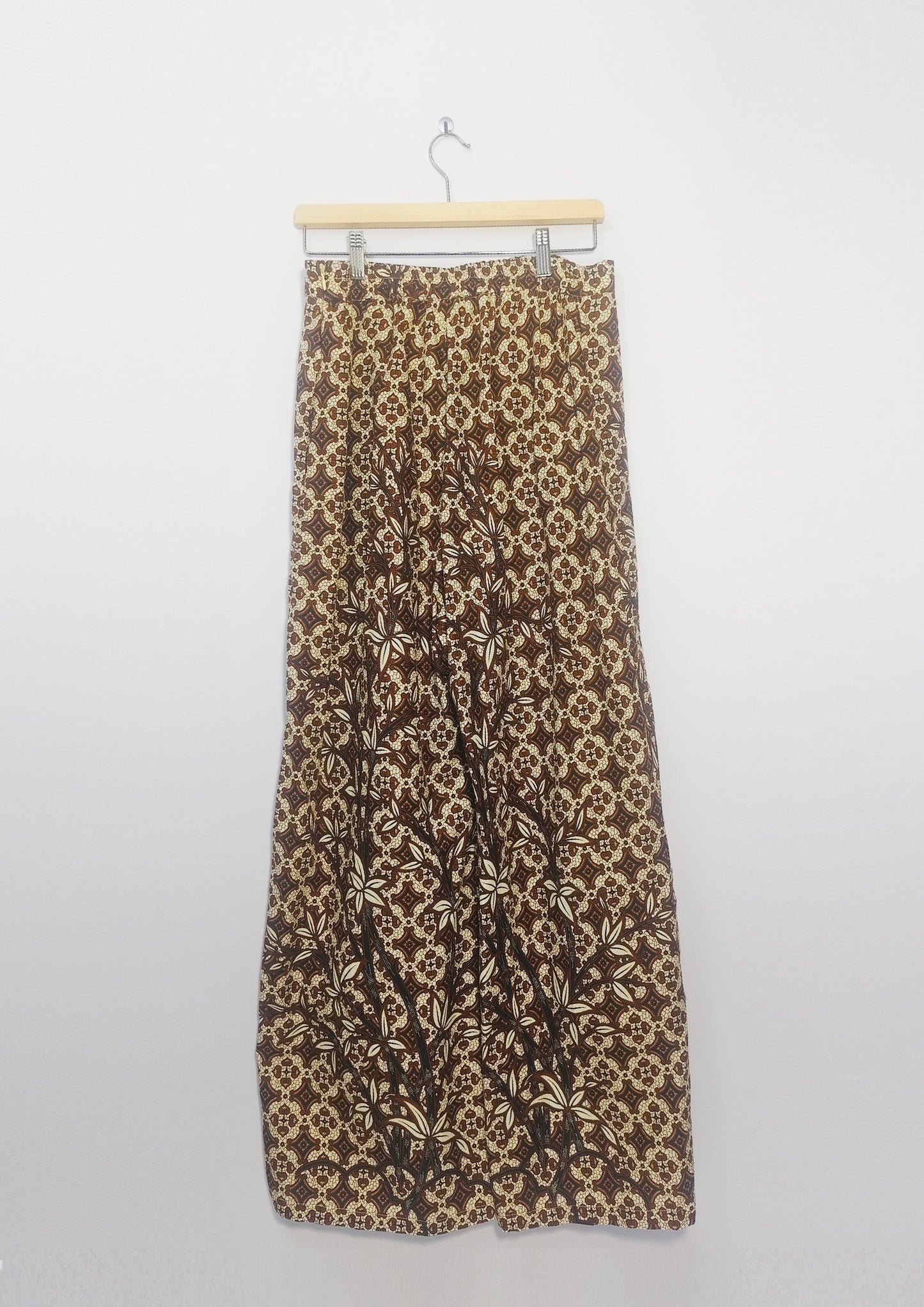 Olivia Palazzo Batik Long Pant (Brown Flora) L Size