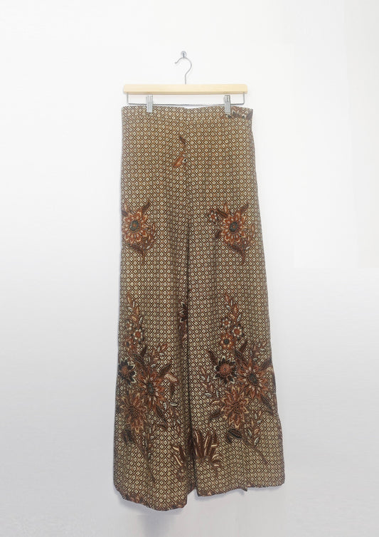 Olivia Palazzo Batik Long Pant (Brown) L Size