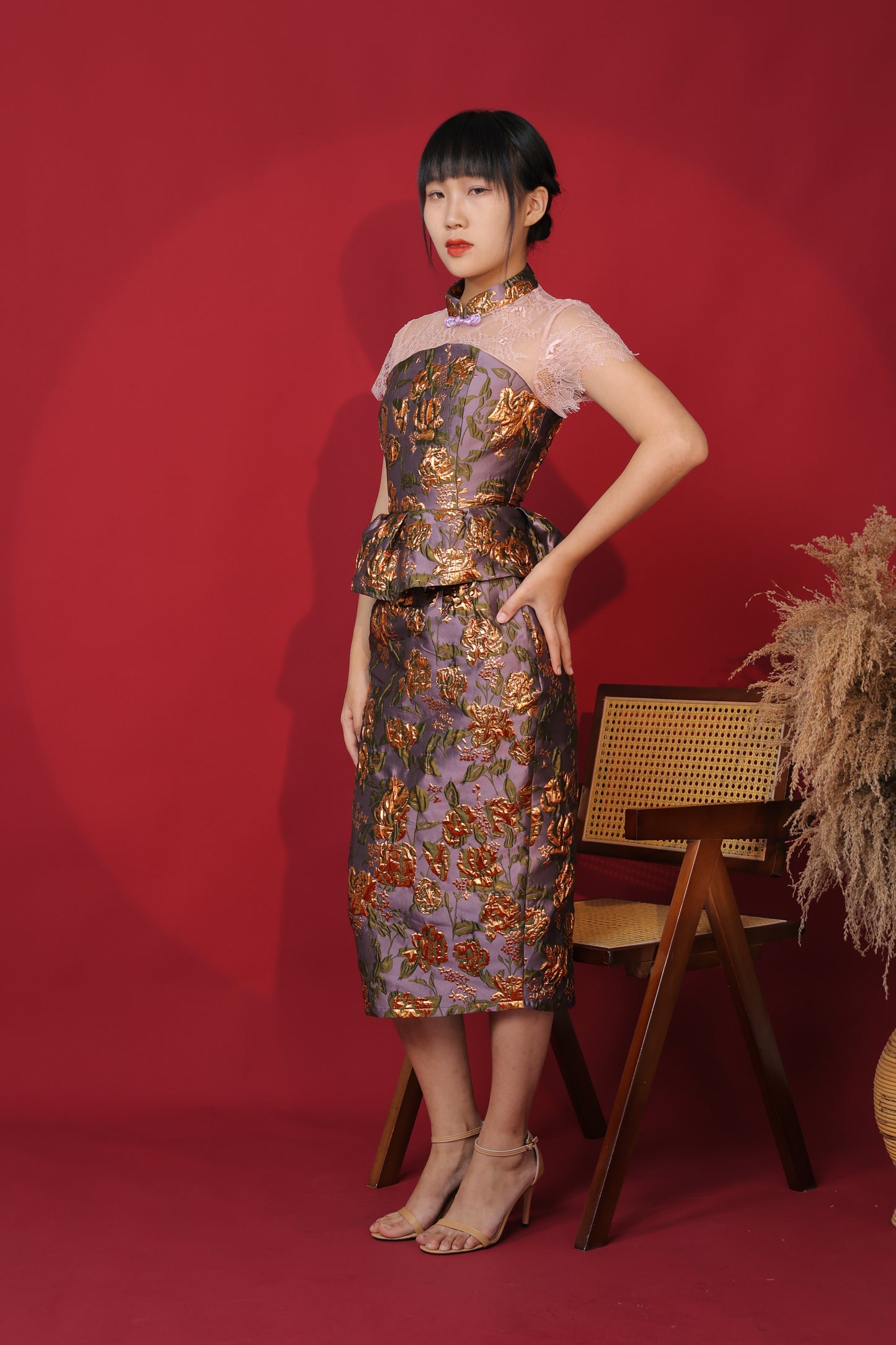 Jacquard Oriental *Premium Skirt in Purple