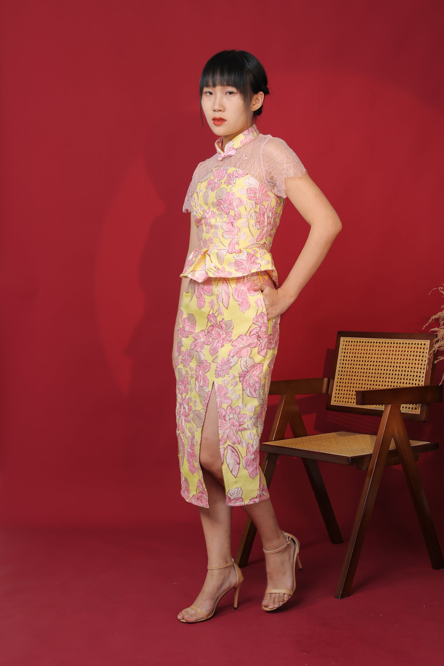 Jacquard Oriental *Premium Skirt in Yellow