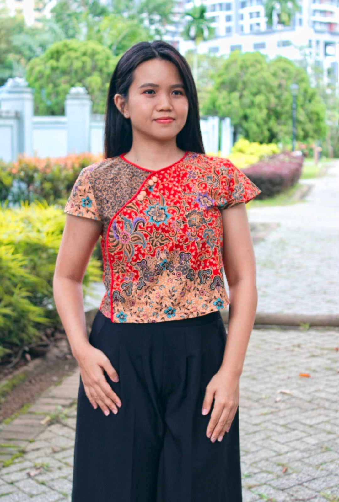 Rubbie Round Neck Crop Top (Pink) Size L