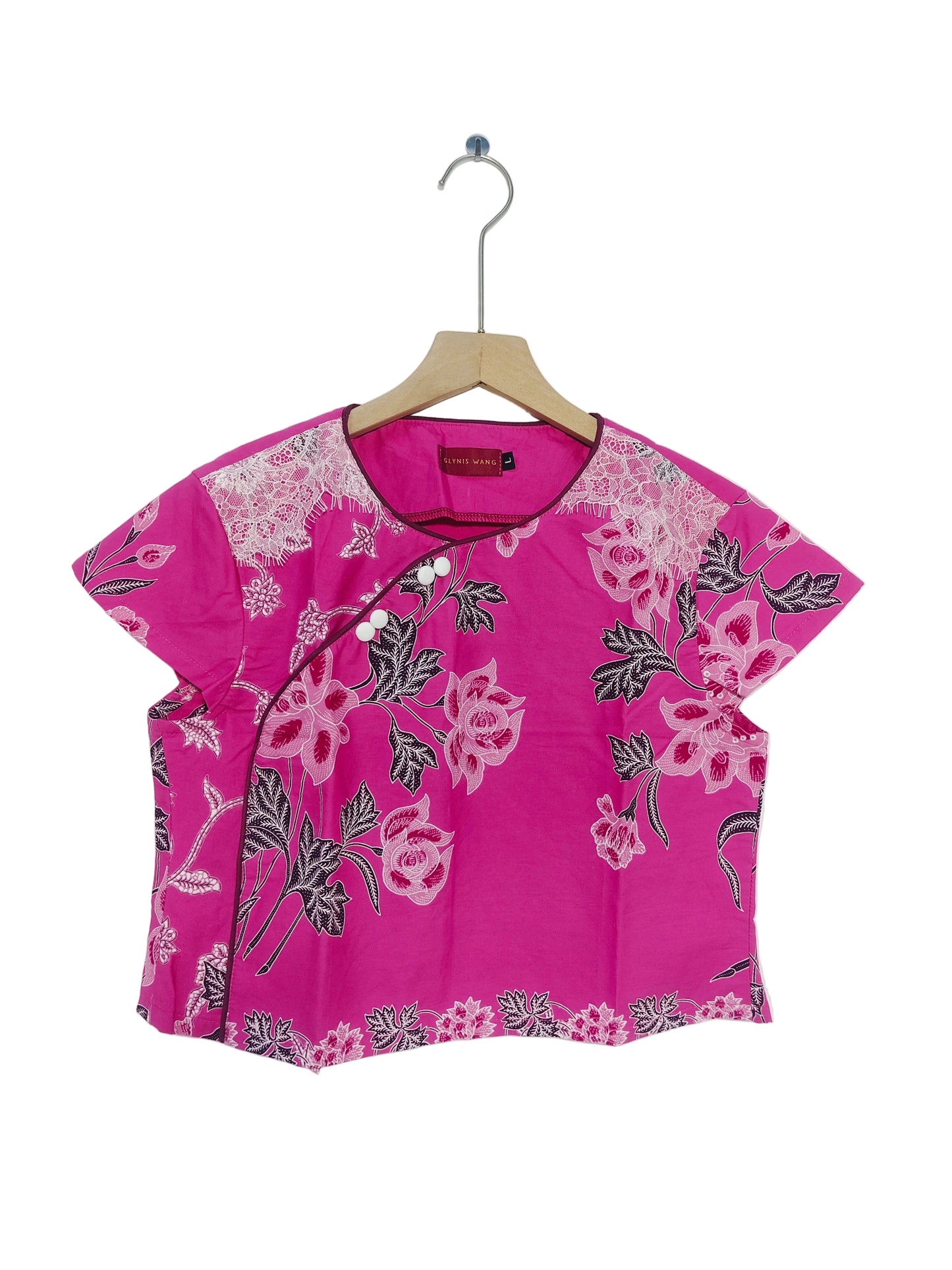 Rubbie Round Neck Crop Top (Pink) Size L