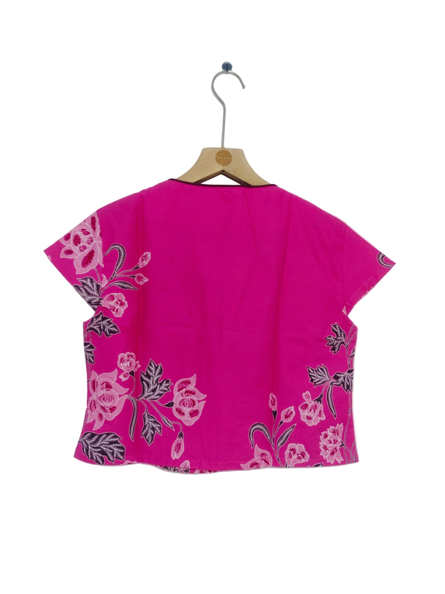 Rubbie Round Neck Crop Top (Pink) Size L