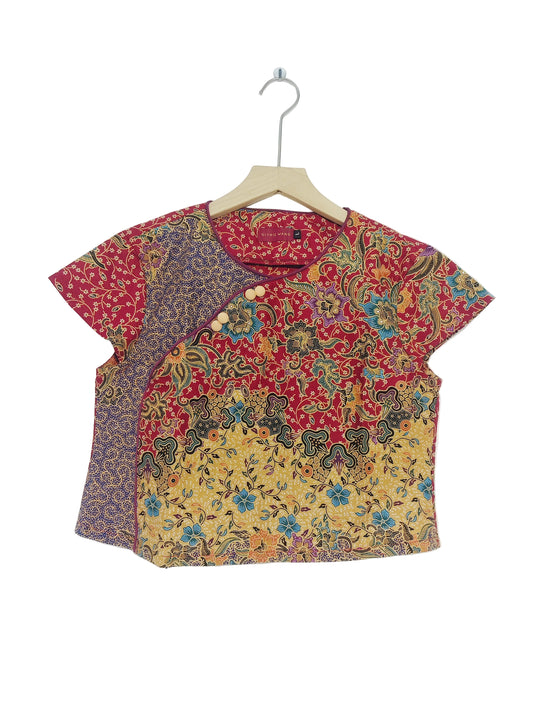 Rubbie Round Neck Crop Top (Red) Size L