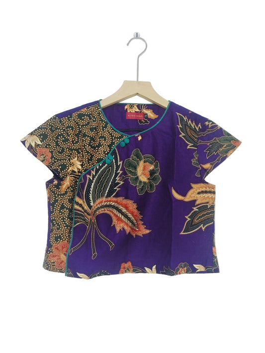 Rubbie Round Neck Crop Top (Purple) Size L
