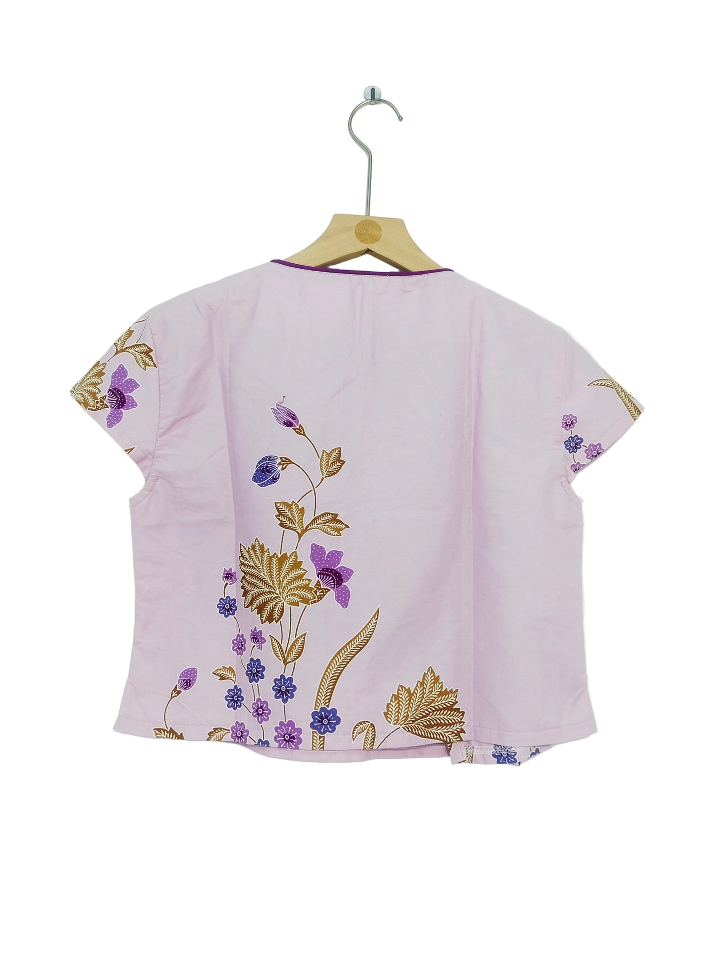 Rubbie Round Neck Crop Top (Light Purple) Size L