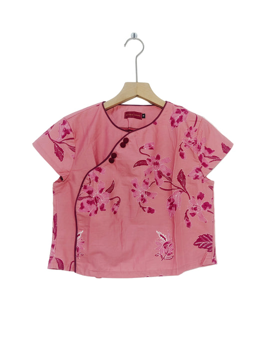 Rubbie Round Neck Crop Top (Pinky Peach) Size M
