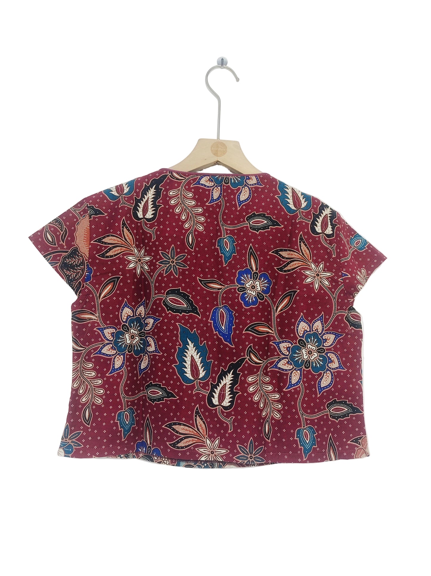 Rubbie Round Neck Crop Top (Maroon) Size L