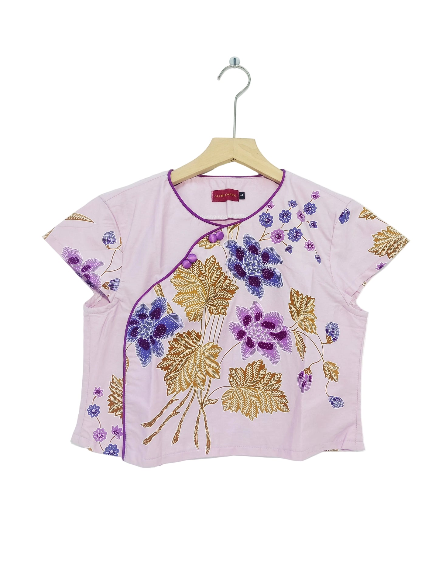 Rubbie Round Neck Crop Top (Light Purple) Size L