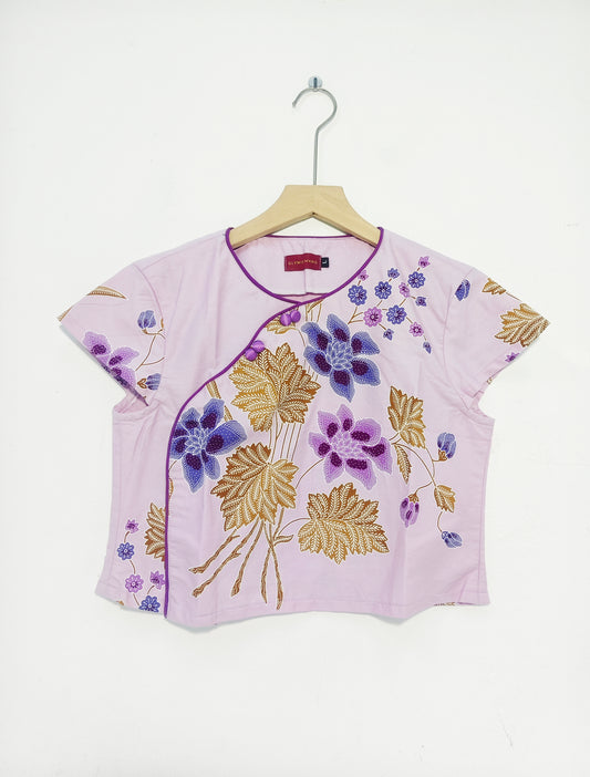Rubbie Round Neck Crop Top (Light Purple) Size L