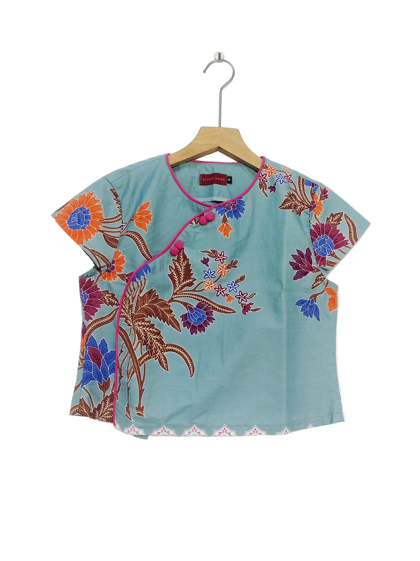Rubbie Round Neck Crop Top (Air Force Blue) Size M