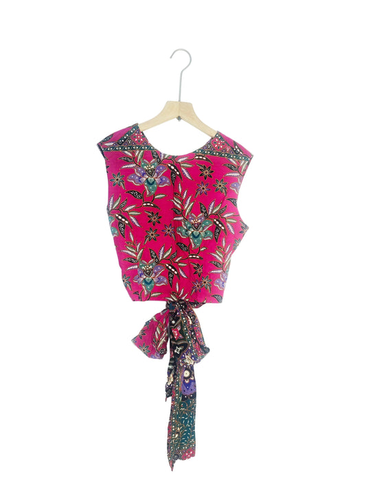 Sadie Ribbon Top ( Purple Pink ) Size L