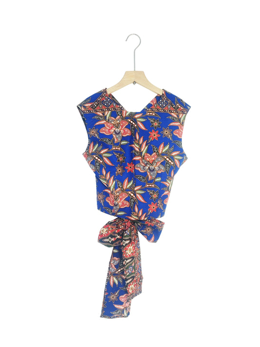 Sadie Ribbon Top ( Navy Blue) Size L