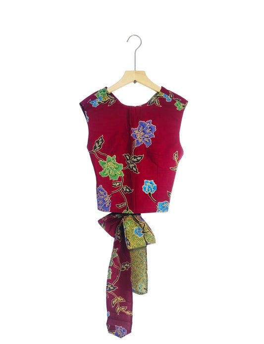 Sadie Ribbon Top ( Maroon) Size M