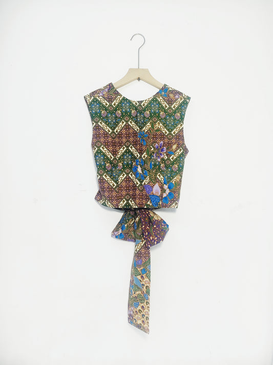 Sadie Ribbon Top ( Garden ) Size L
