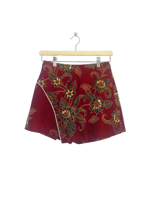 Minnie Batik Skort (Maroon) Size M