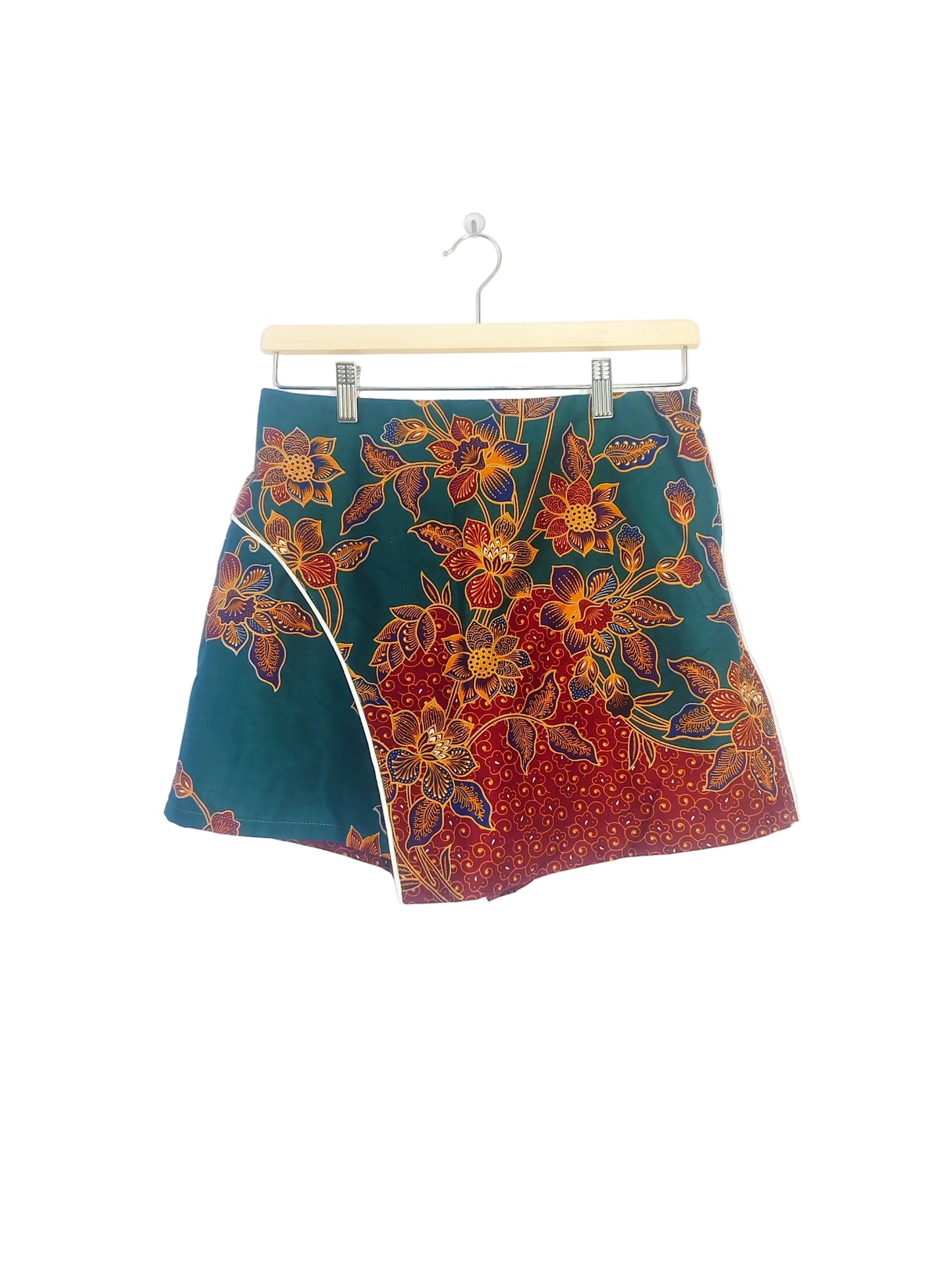 Minnie Batik Skort (Dark Cyan Blue-Green) Size L