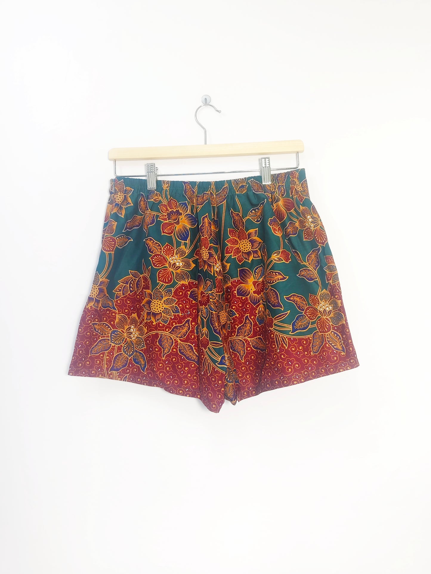 Minnie Batik Skort (Dark Cyan Blue-Green) Size L