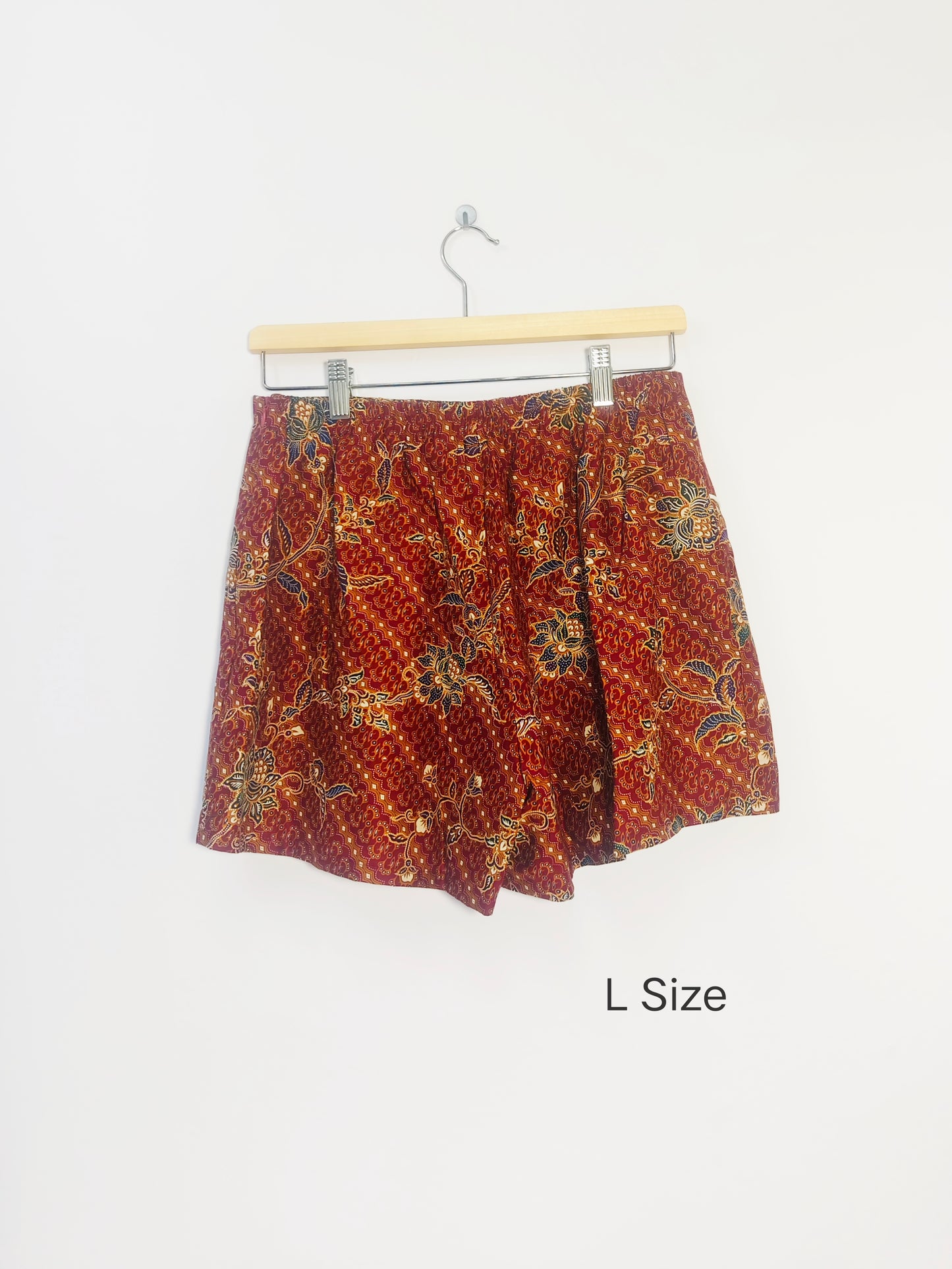 Minnie Batik Skort (Diagonal Line Maroon) Size M , L