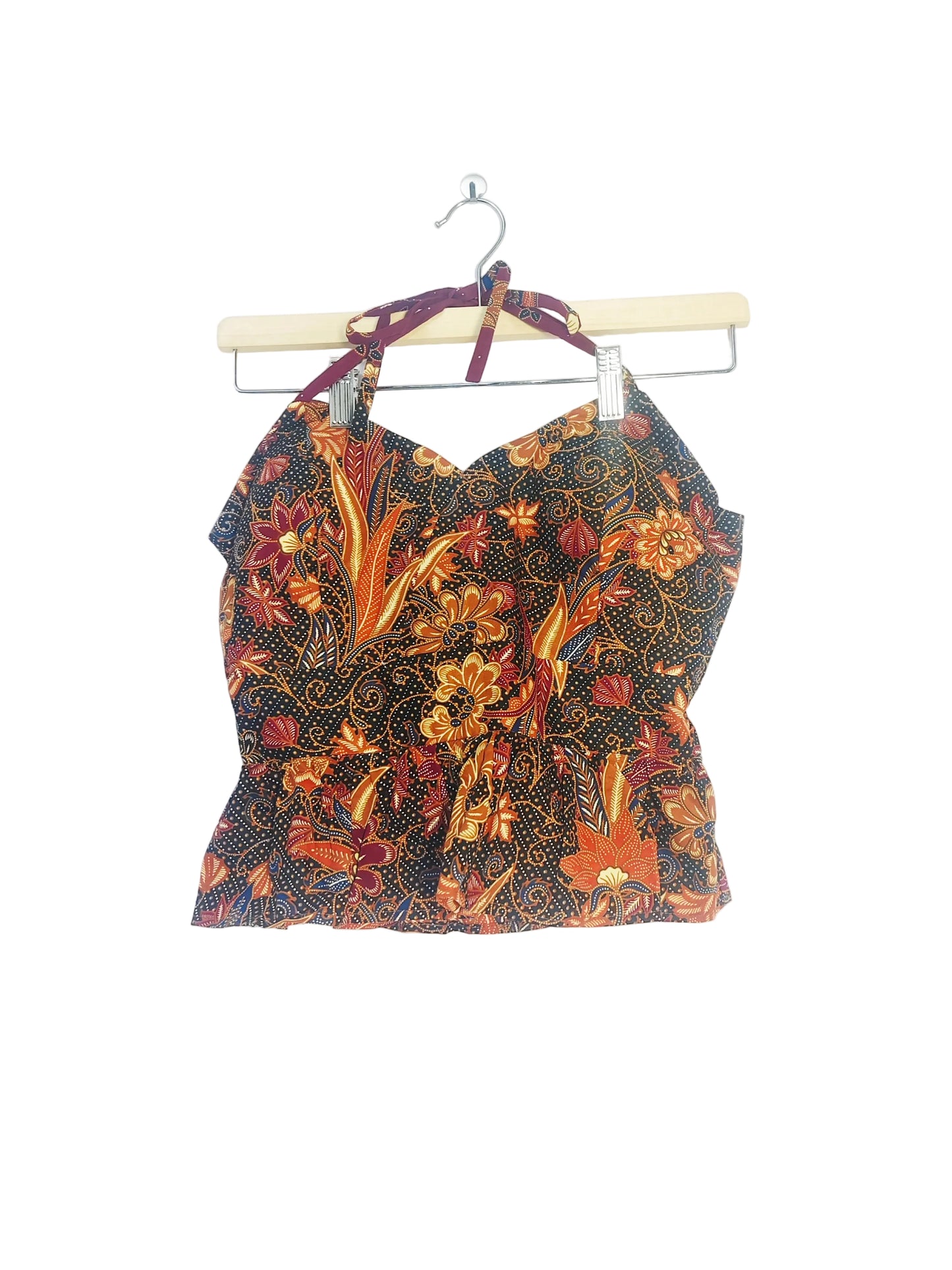 Aria Halter Neck Peplum Top (Black)