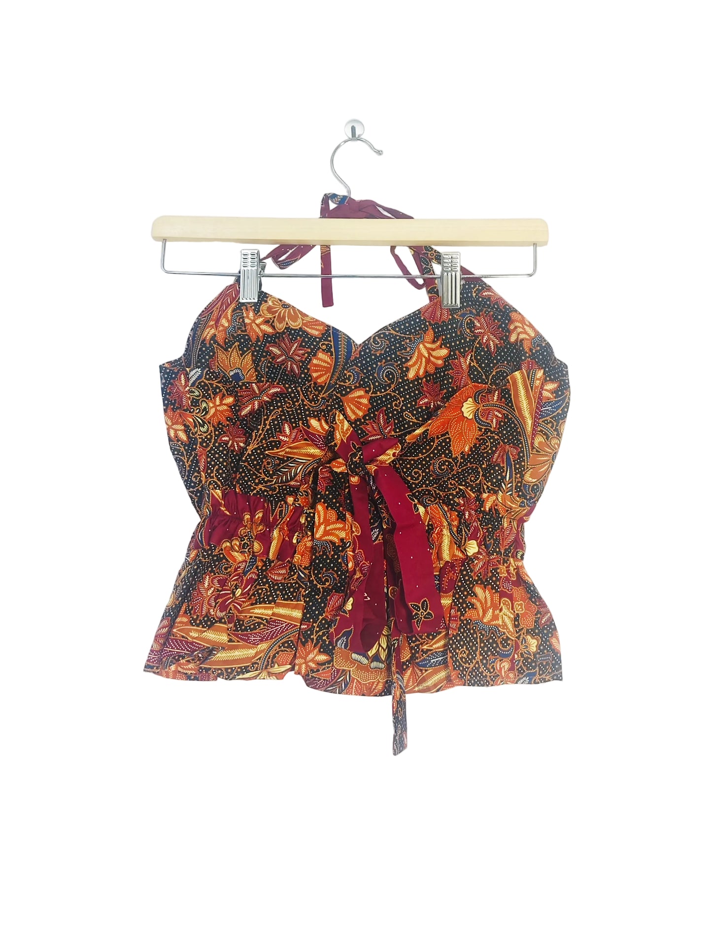Aria Halter Neck Peplum Top (Black)