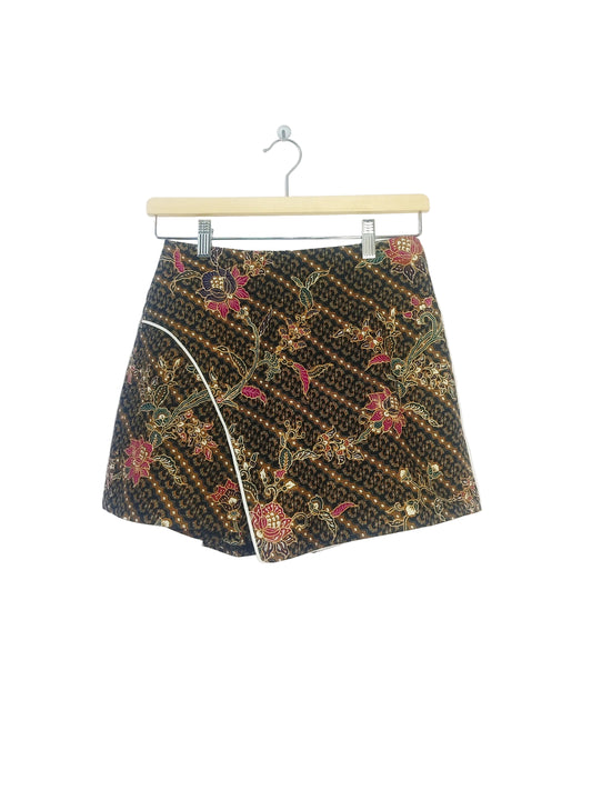 Minnie Batik Skort (Diagonal Line Black) Size M