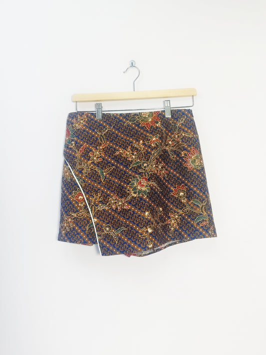 Minnie Batik Skort (Diagonal Line Navy Blue) Size L