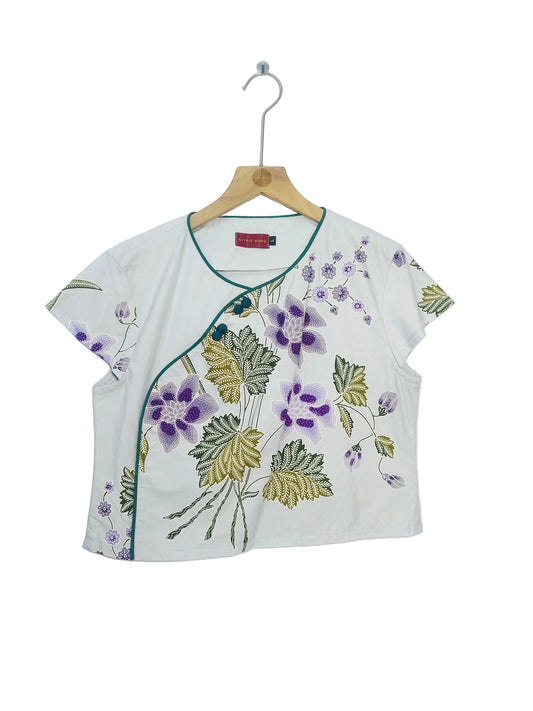 Rubbie Round Neck Crop Top (Light Blue) Size L