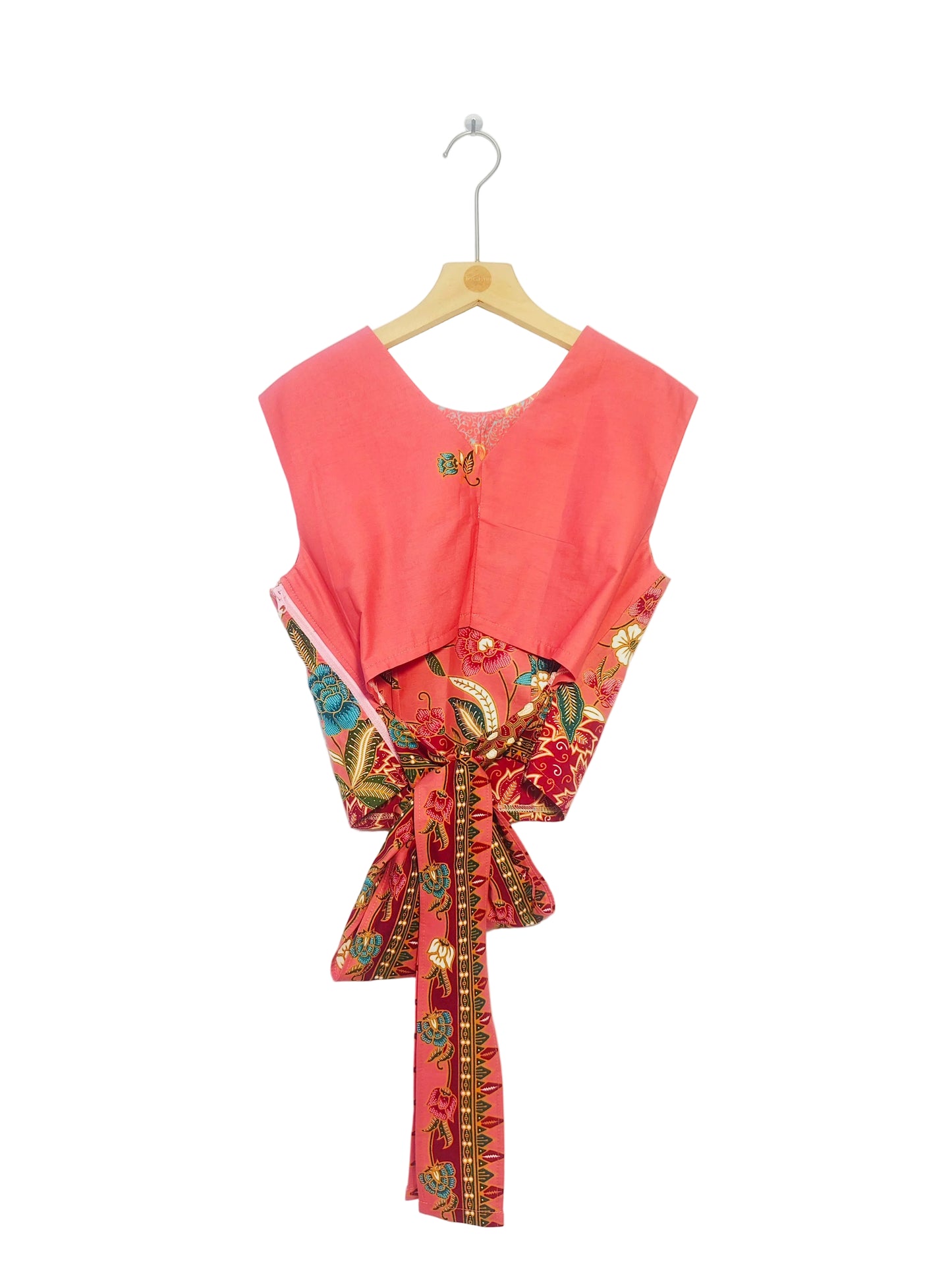Sadie Ribbon Top ( Pink Orange) Size M