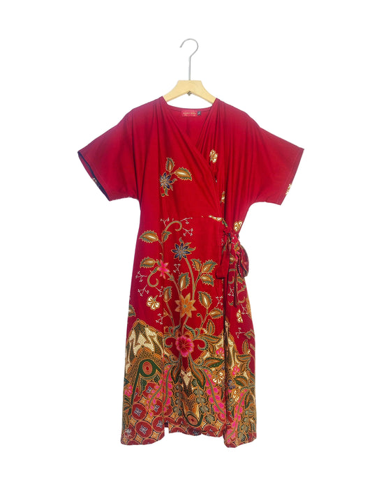 Bonnie Wrap Dress (Maroon) Size L