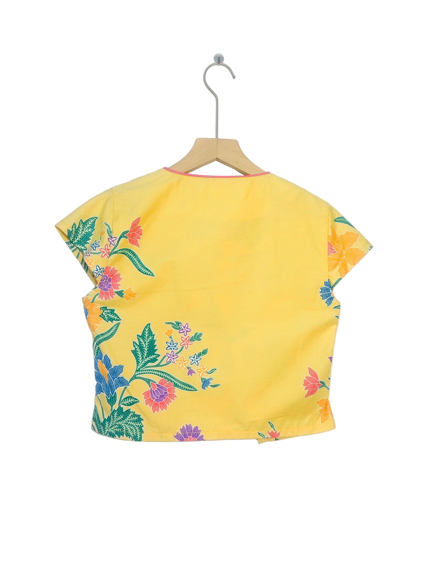 Rubbie Round Neck Crop Top (Yellow) Size M