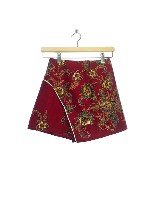 Minnie Batik Skort (Maroon)Size S