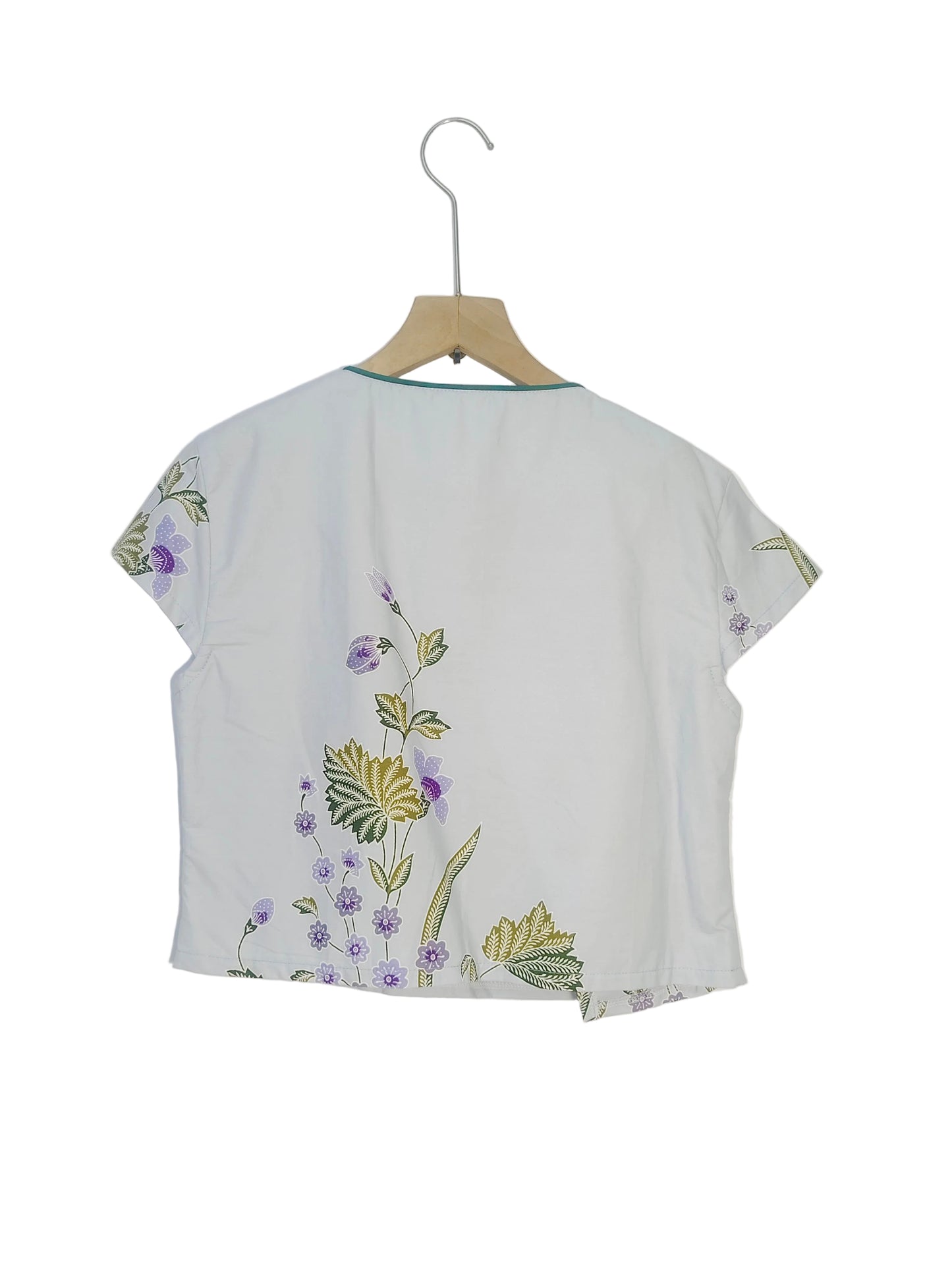 Rubbie Round Neck Crop Top (Light Blue) Size L