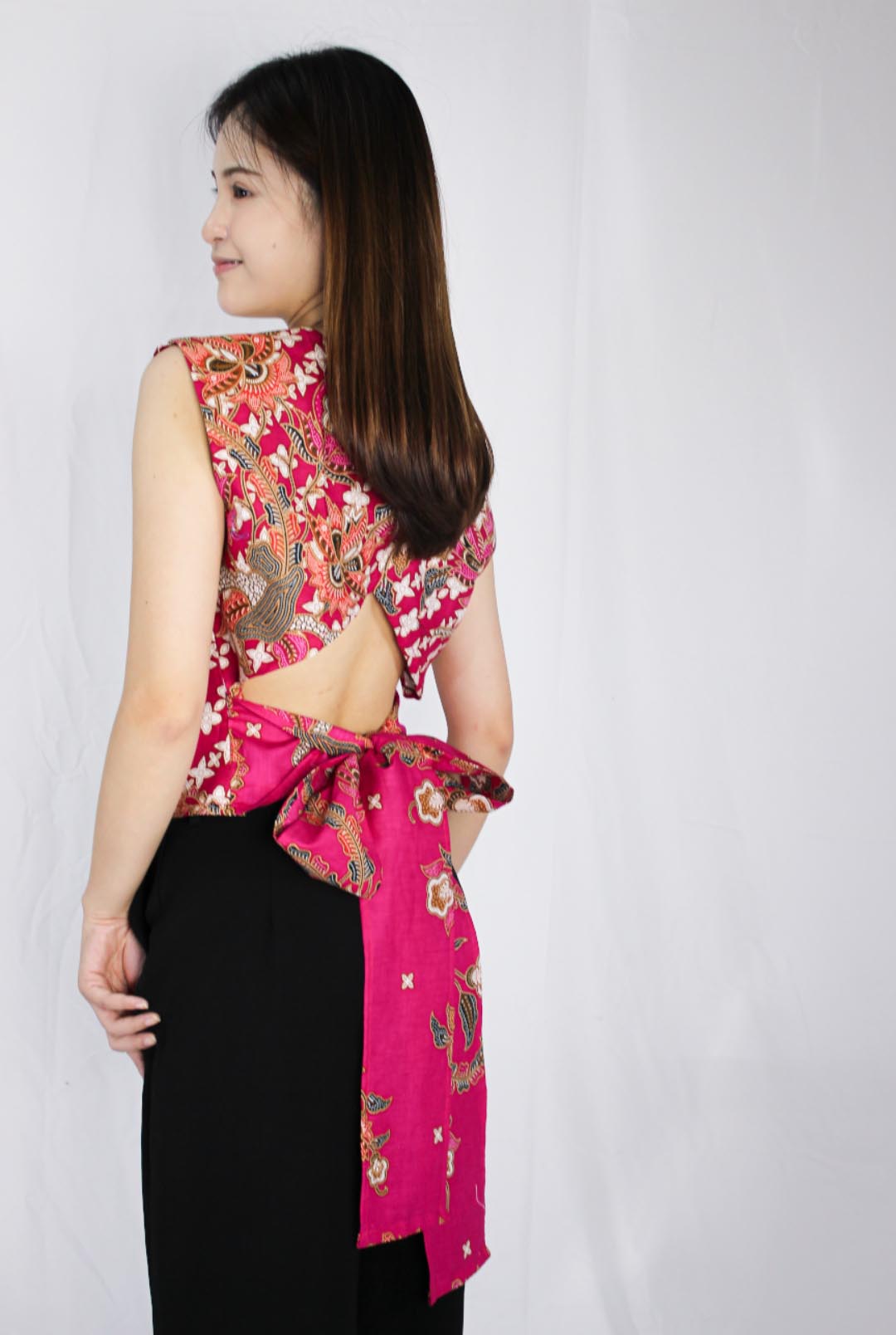 Sadie Ribbon Top ( Maroon) Size M